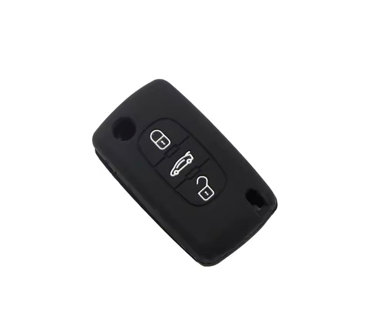 PEUGEOT CITROEN 3 Button Flip Folding Car Key Case Silicone