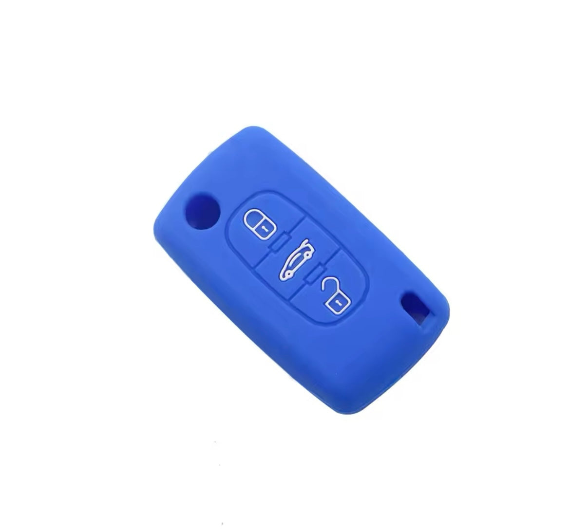 PEUGEOT CITROEN 3 Button Flip Folding Car Key Case Silicone