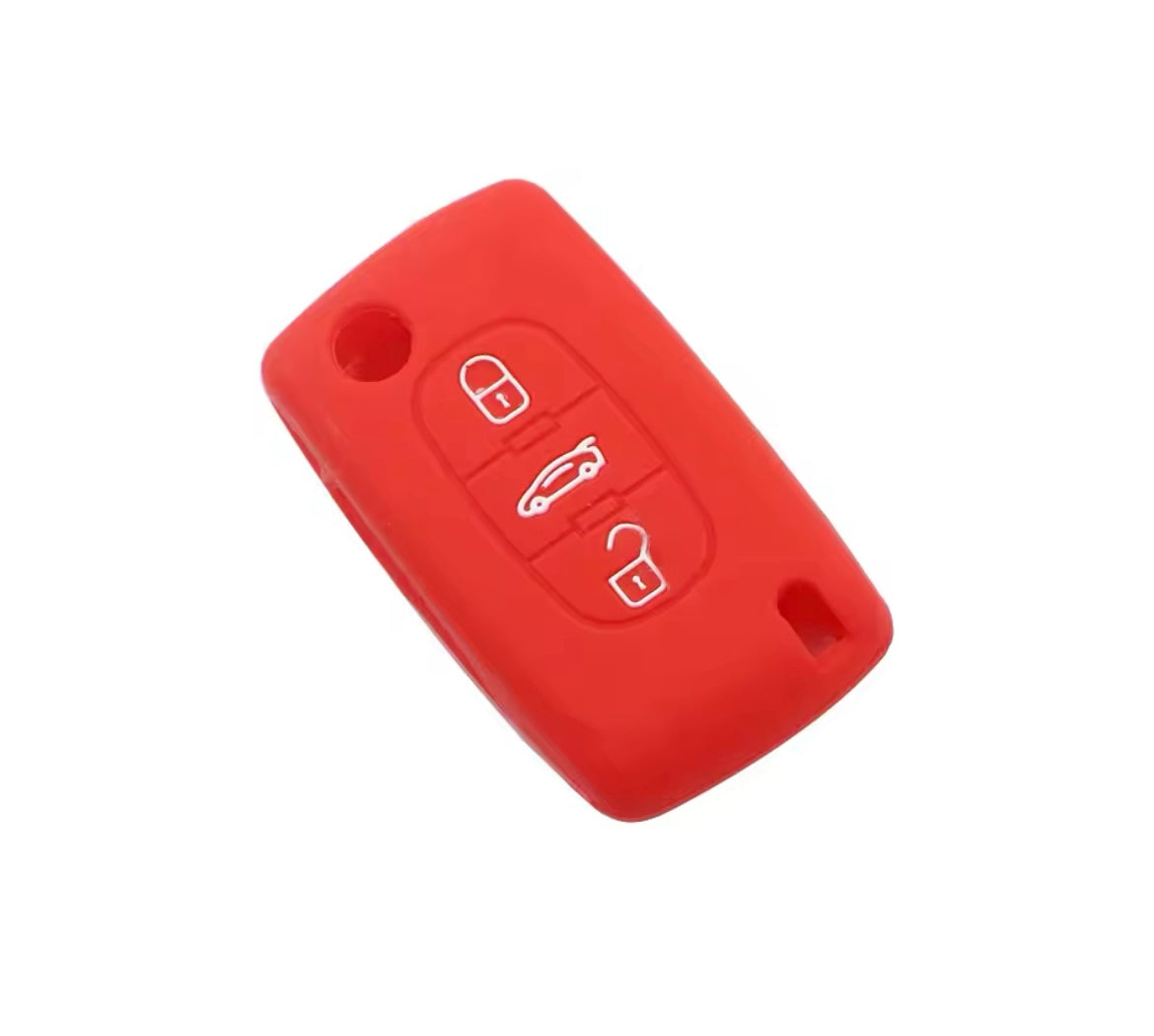 PEUGEOT CITROEN 3 Button Flip Folding Car Key Case Silicone